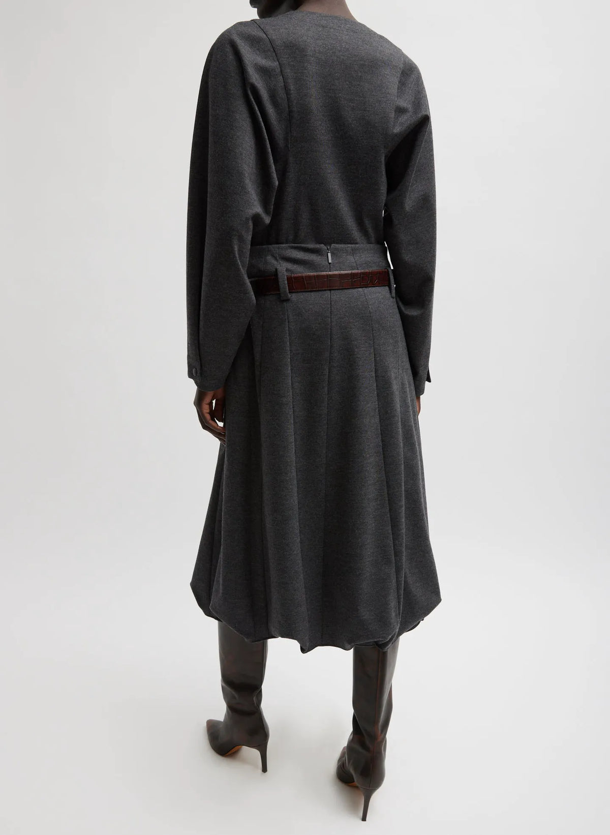 Melange Jersey Tucked Panel Skirt