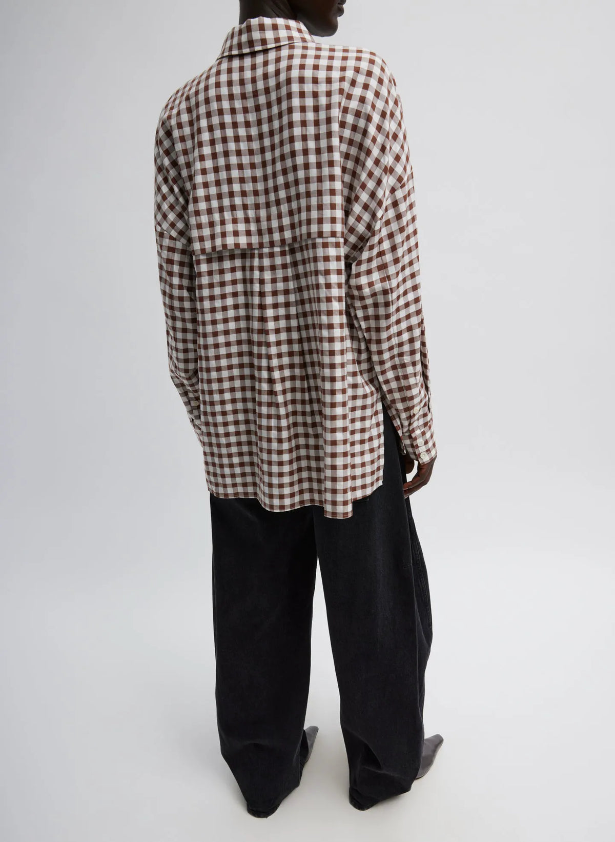 Gingham Drape Oversized Shirt