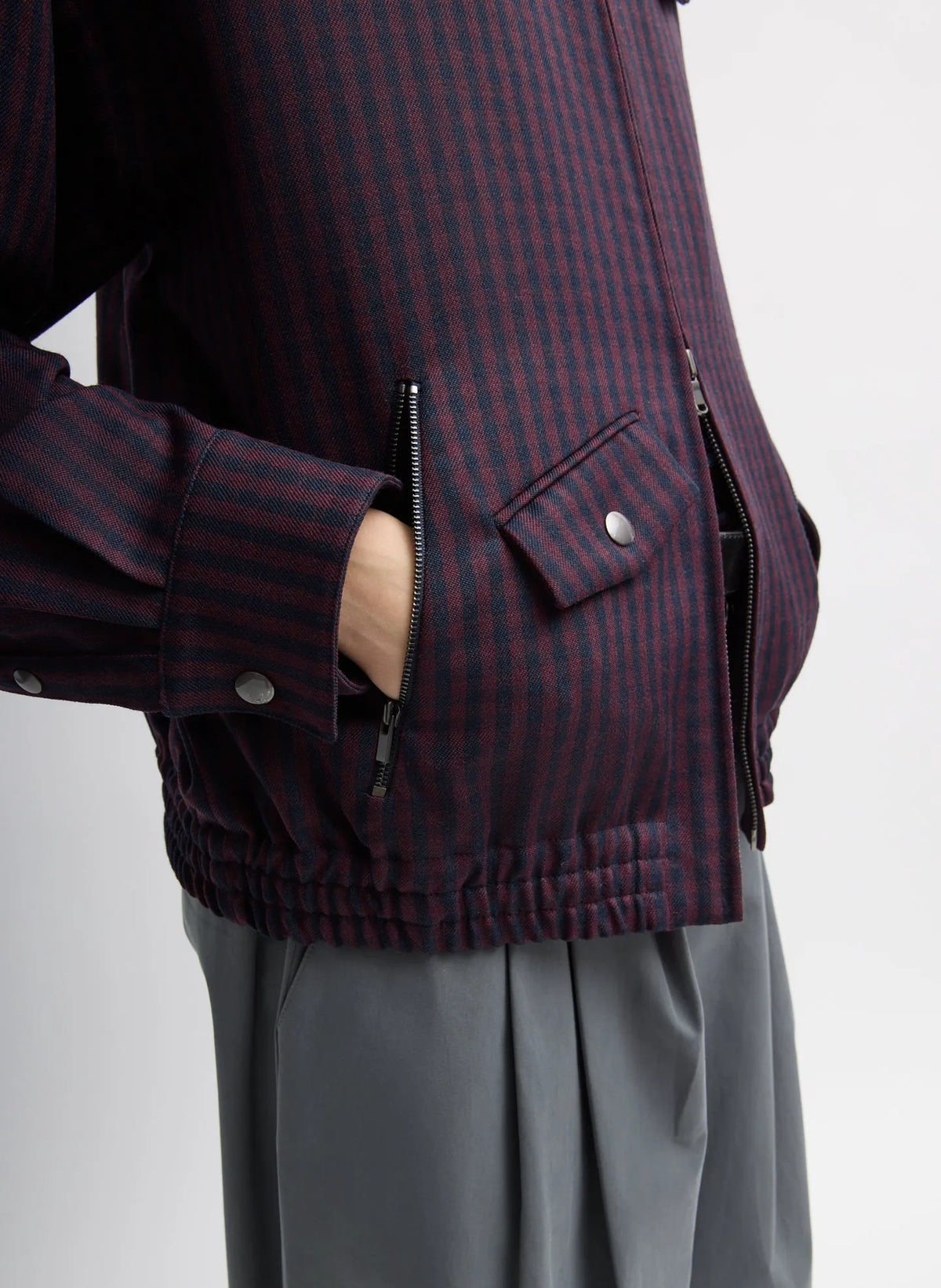 Jules Wool Gingham Bomber Jacket