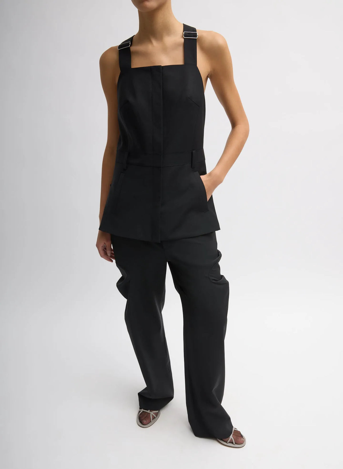Recycled Tropical Wool Overall Top