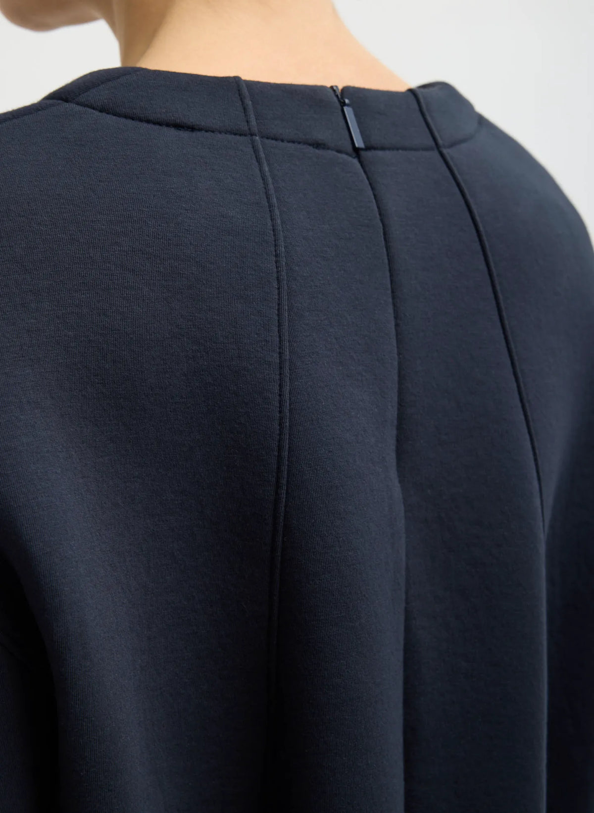 Bonded Viscose Crewneck with Folded Panel