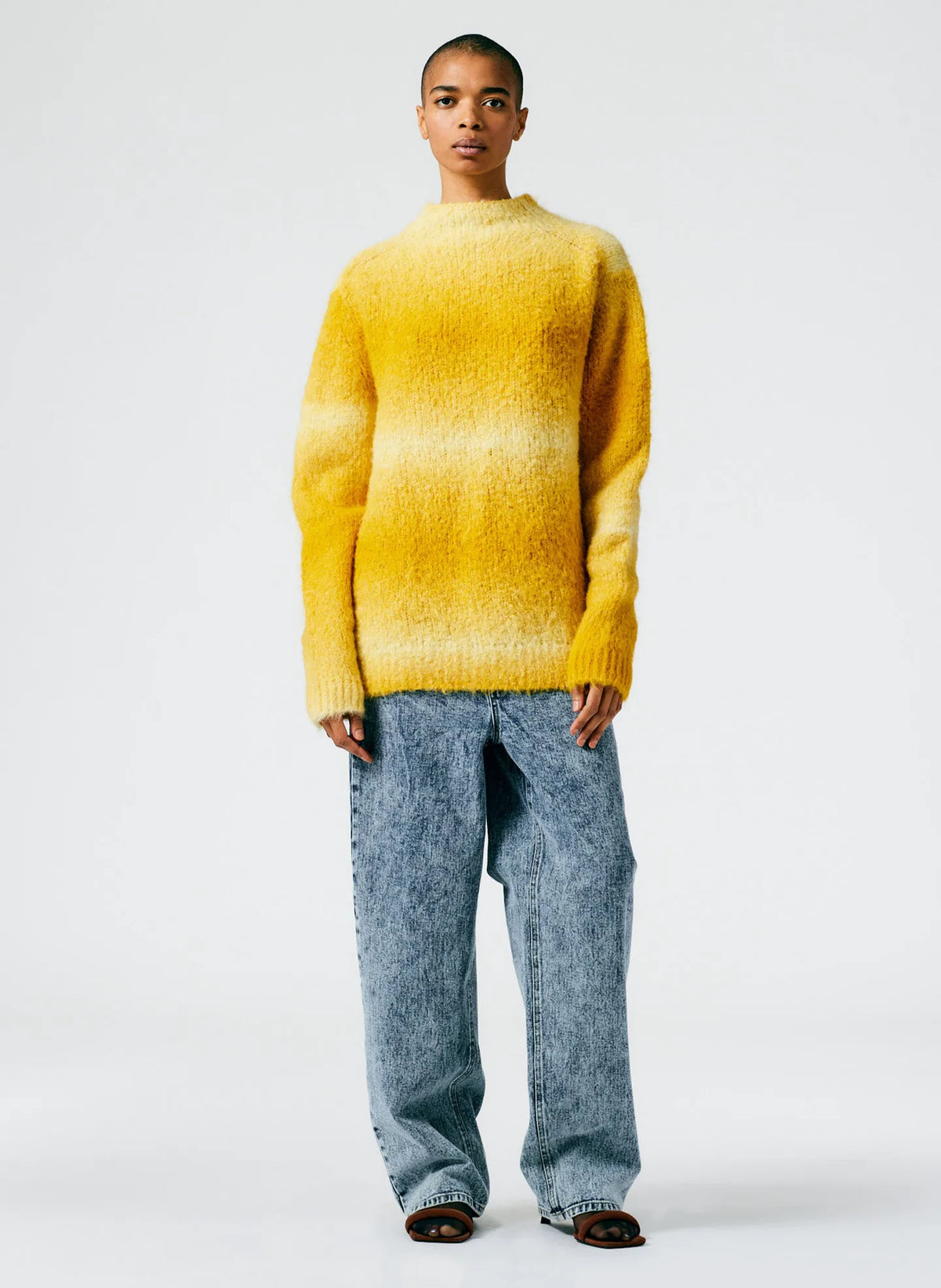 Ombre Superfine Alpaca Funnel Neck Pullover