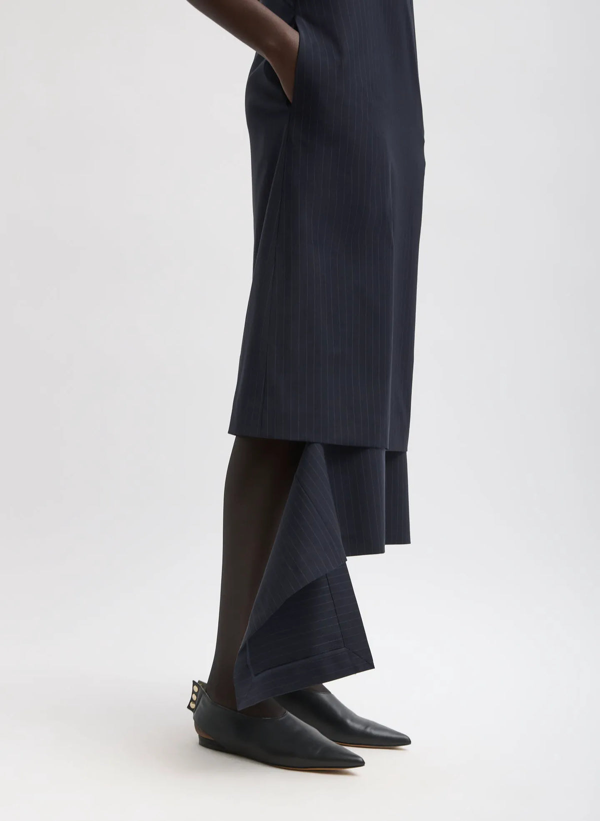 Mier Pinstripe Convertible Slip Dress