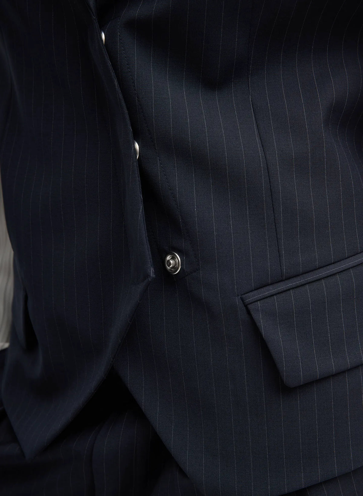 Mier Pinstripe Blazer With Combo Sleeves