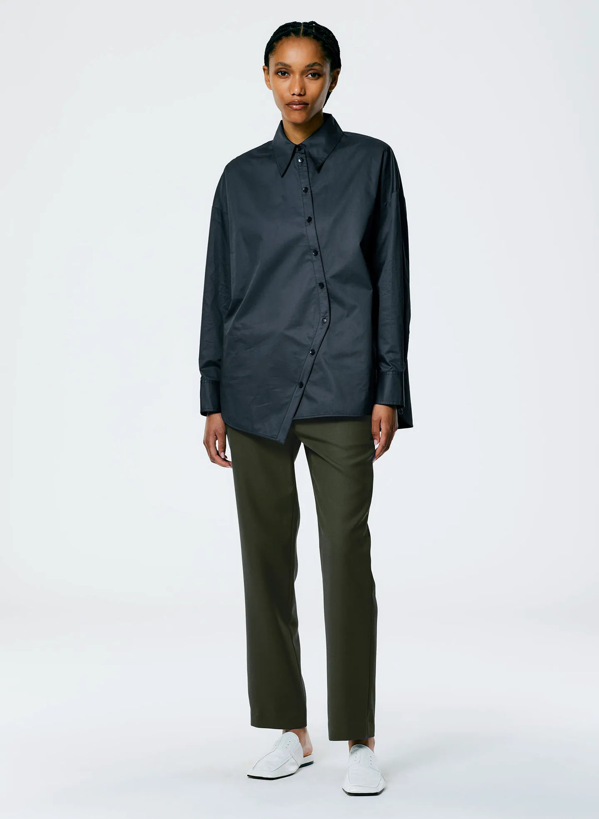 Eco Poplin Asymmetrical Shirt