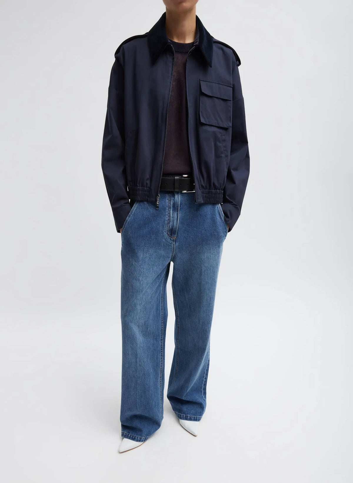 Bio Twill Bomber Jacket With Removable Corduroy Collar