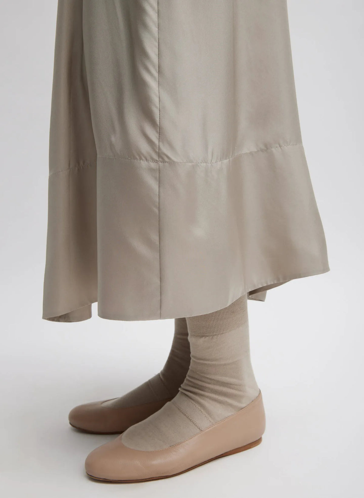 Silk Habutai Circular Seamed Skirt
