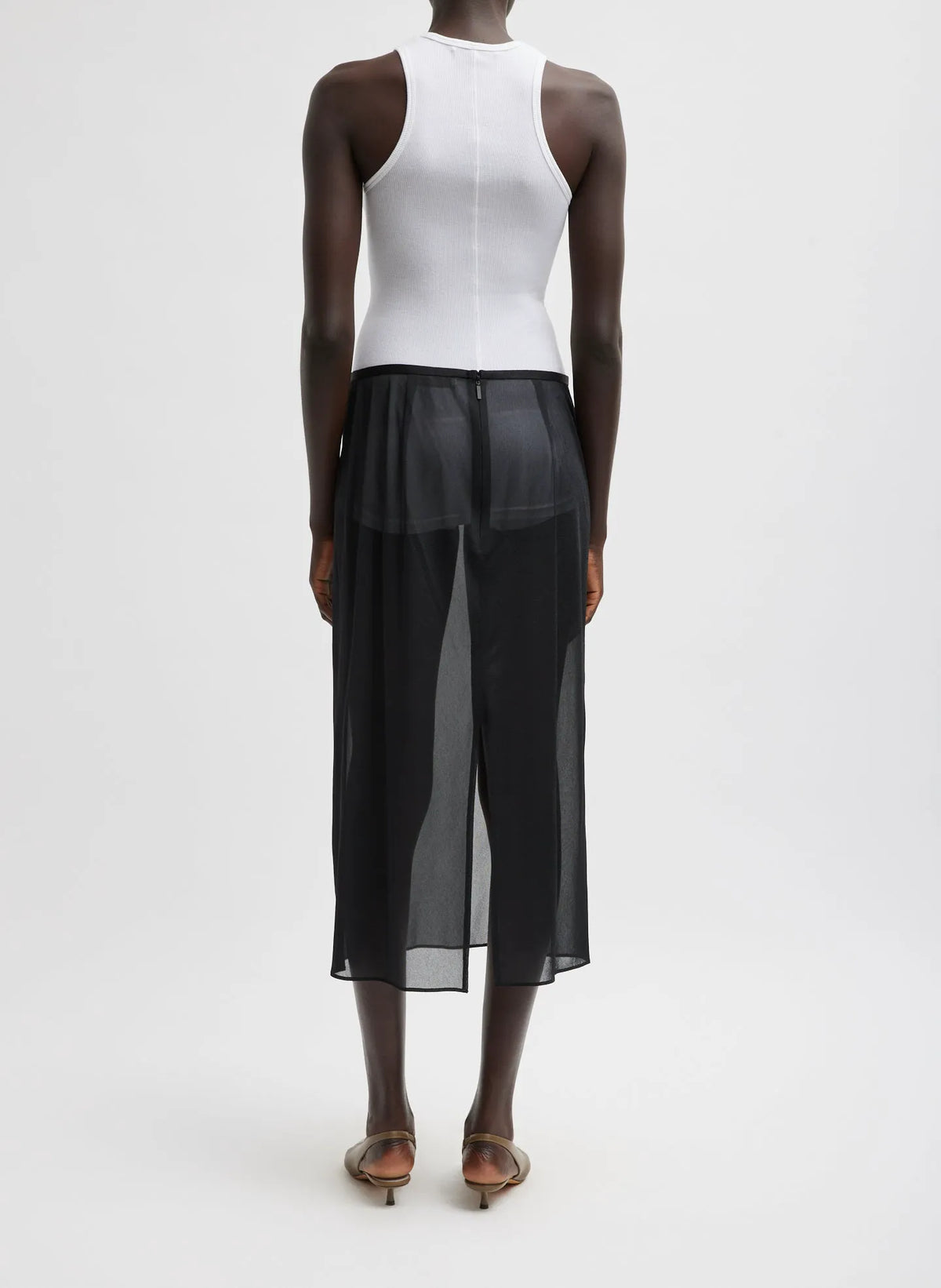 Sheer Gauze Maxi Pencil Skirt