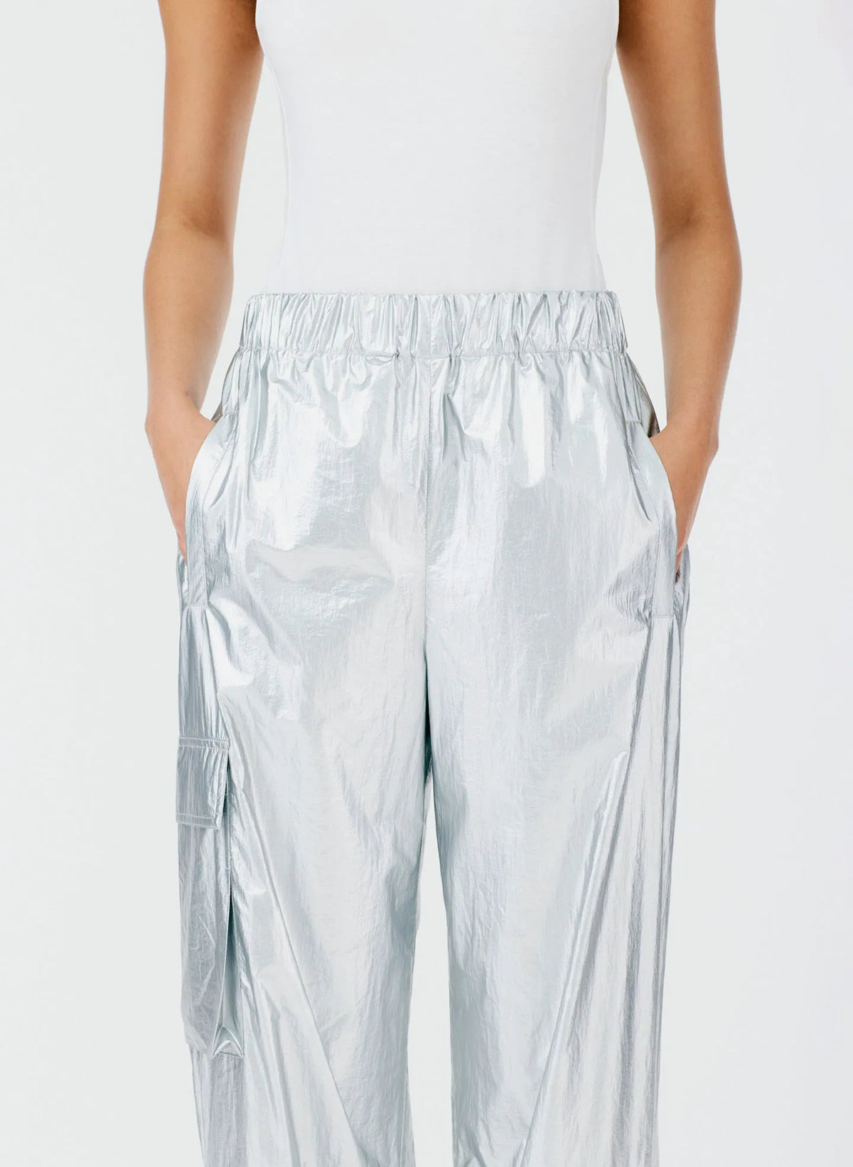 Metallic Nylon Pull On Wilt Jogger