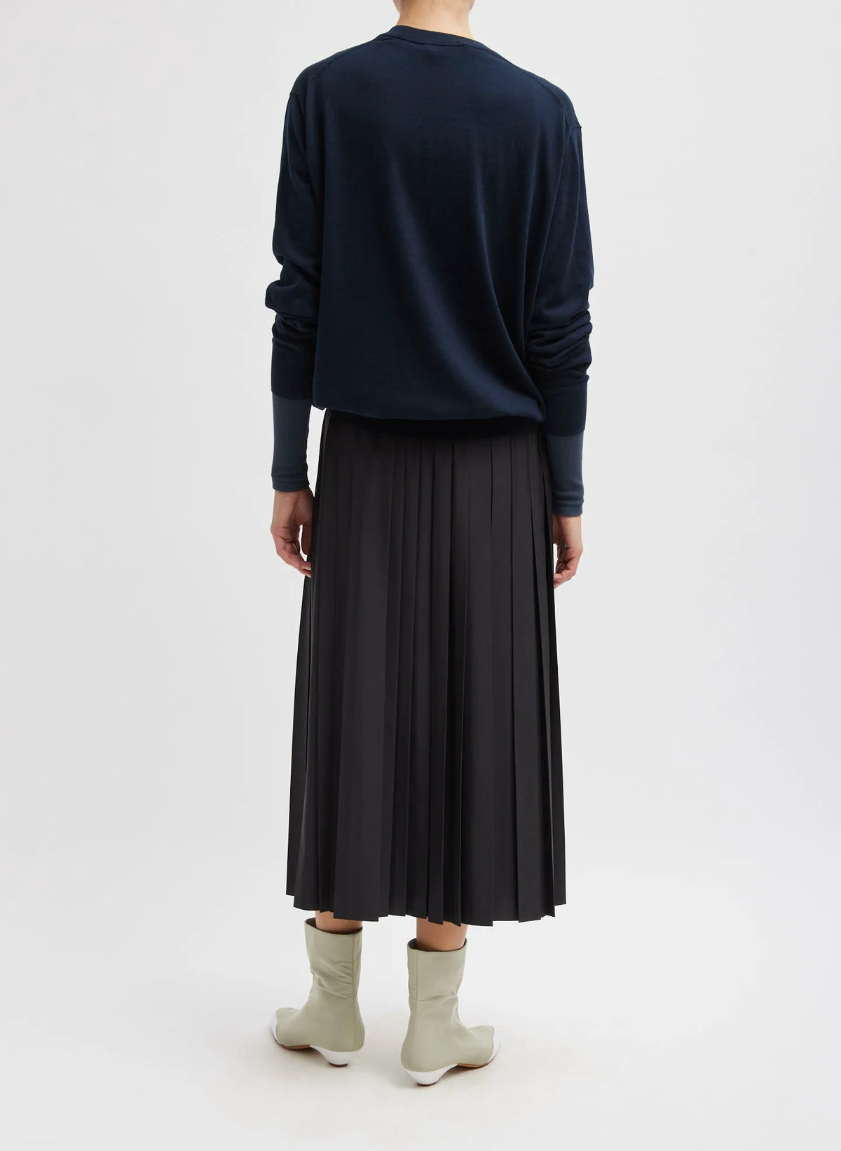 Nylon Pleated Pull On Skirt