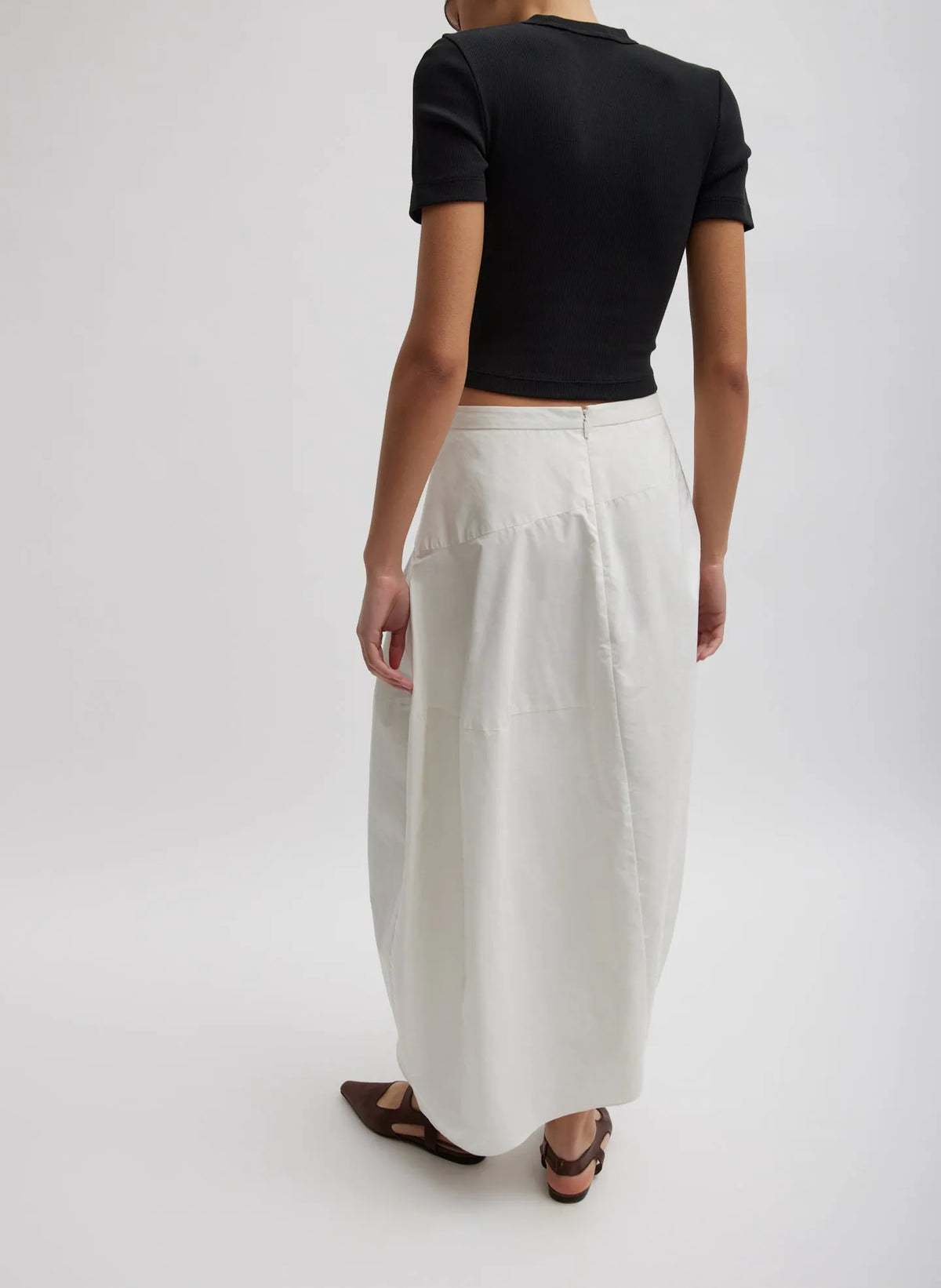 Nylon Asymmetrical Balloon Skirt