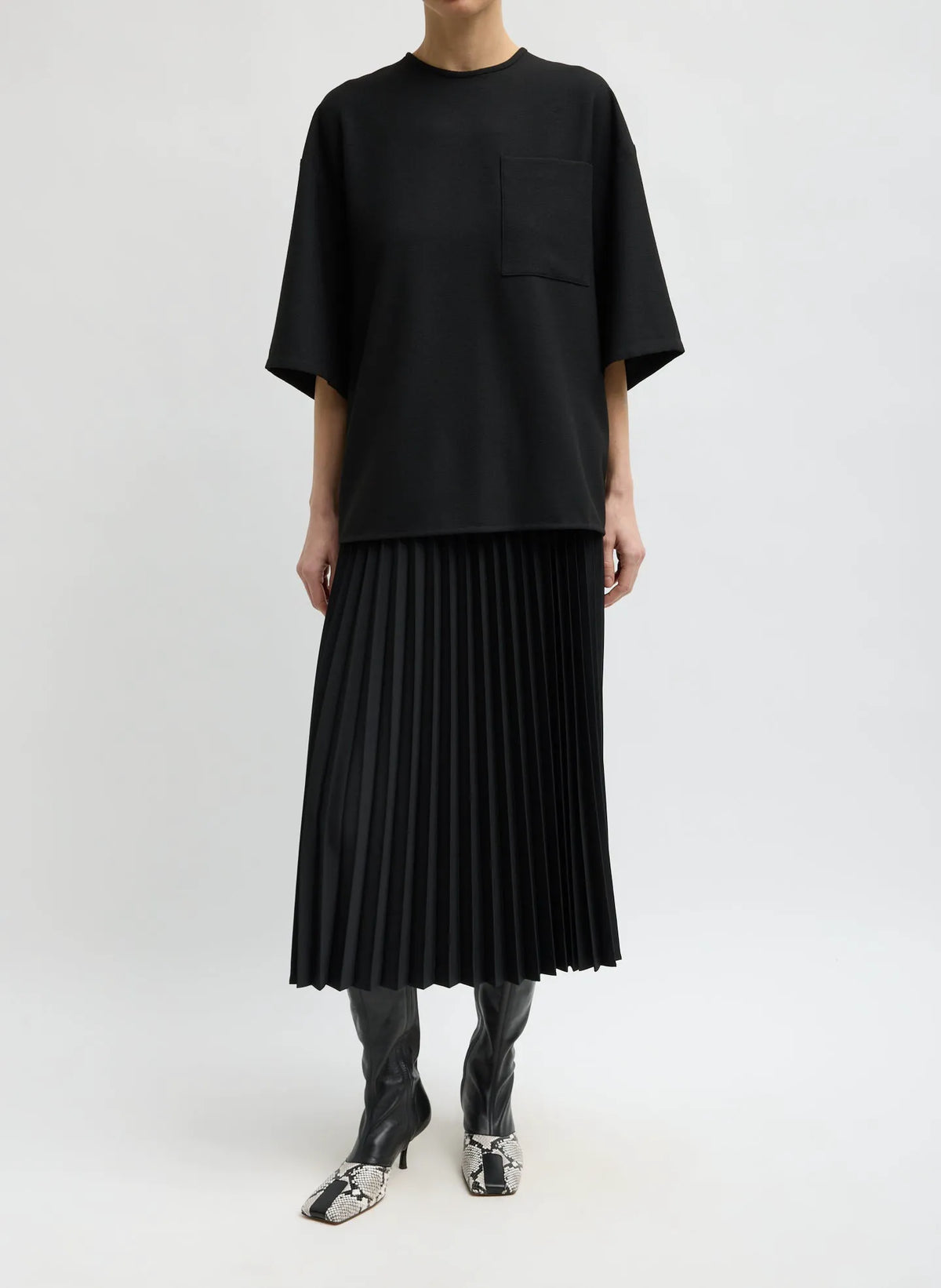 Tropical Wool Pleating Sunray Skirt