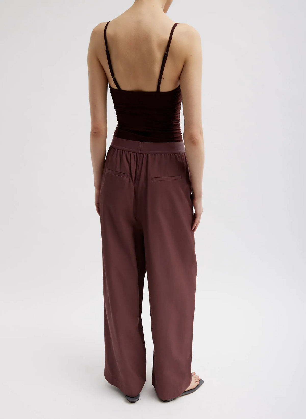 Stretch Light Weight Tech Knit Shirred Cami