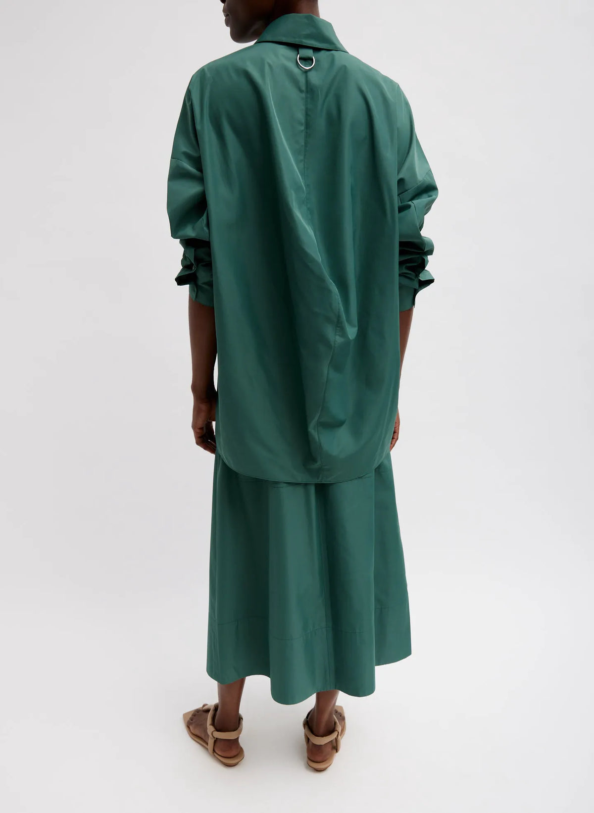 Italian Sporty Nylon Shirt With Cocoon Back