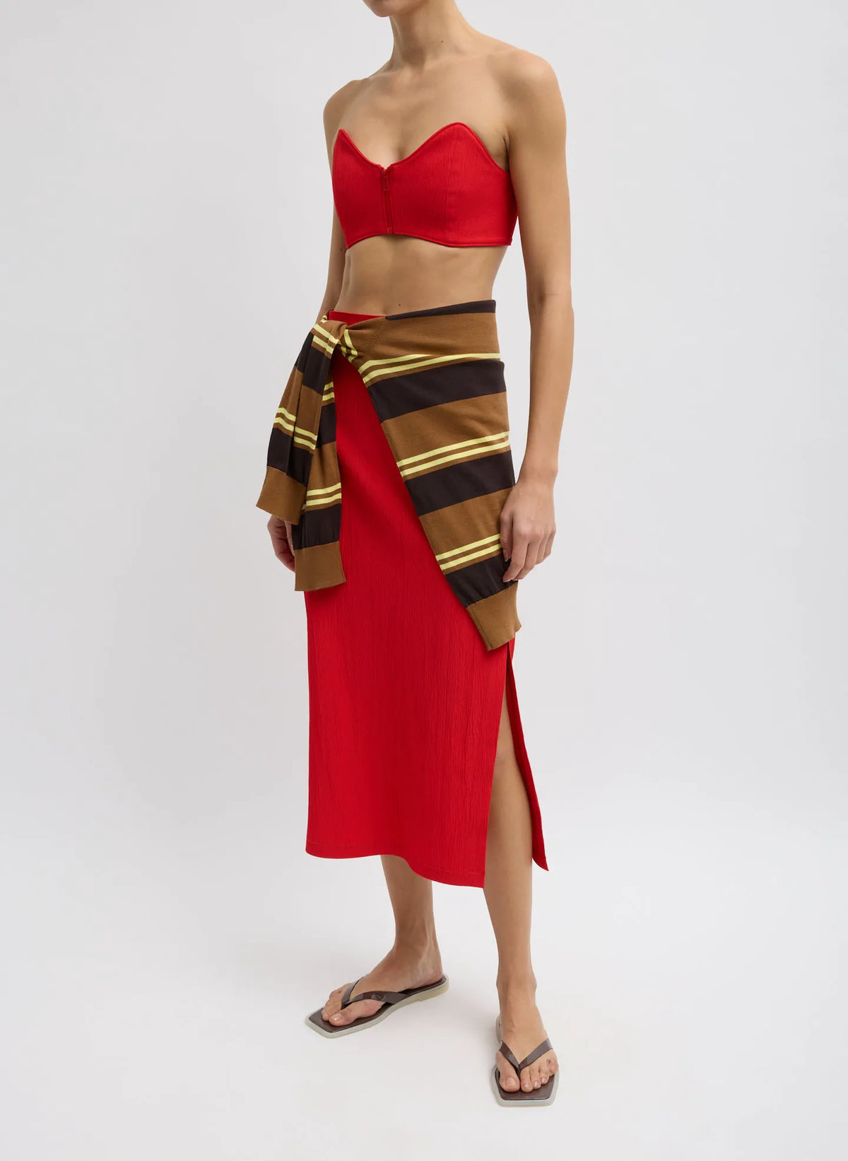 Creased Stretch Crepe Strapless Bralette
