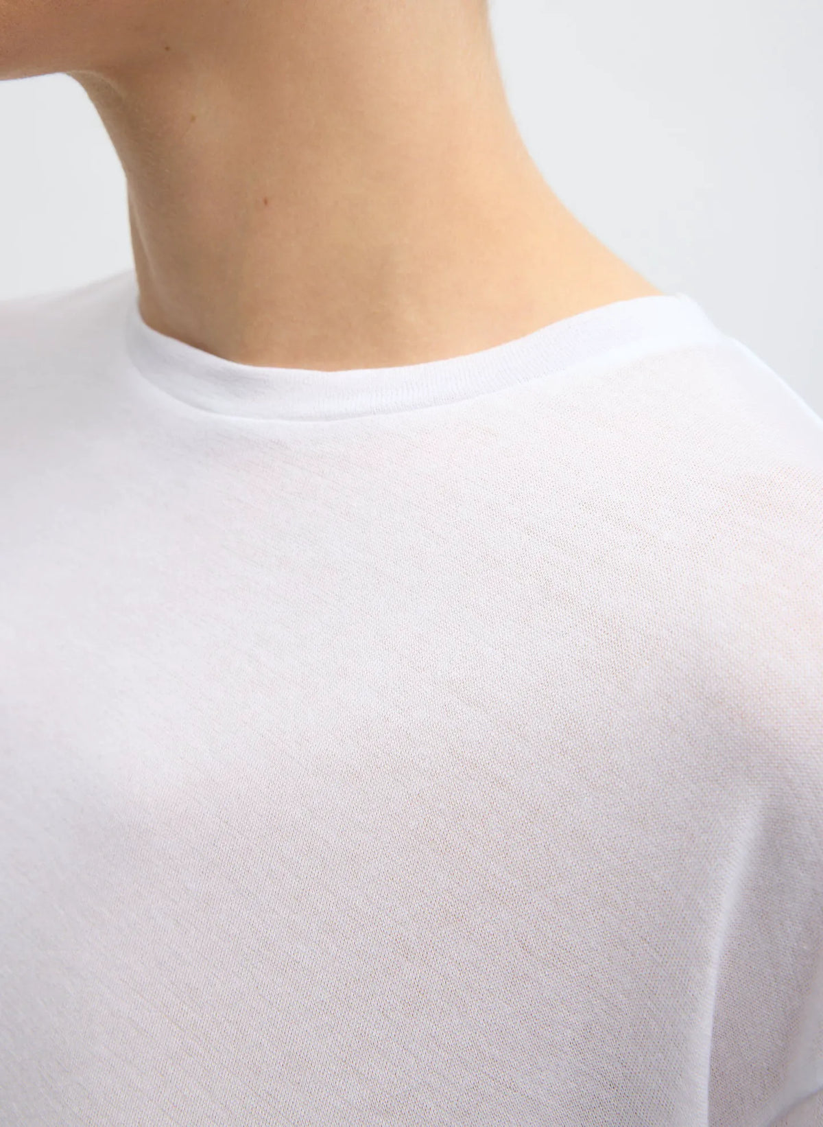 Sheer Crepe Knit Crewneck Unisex Long Sleeve T-Shirt