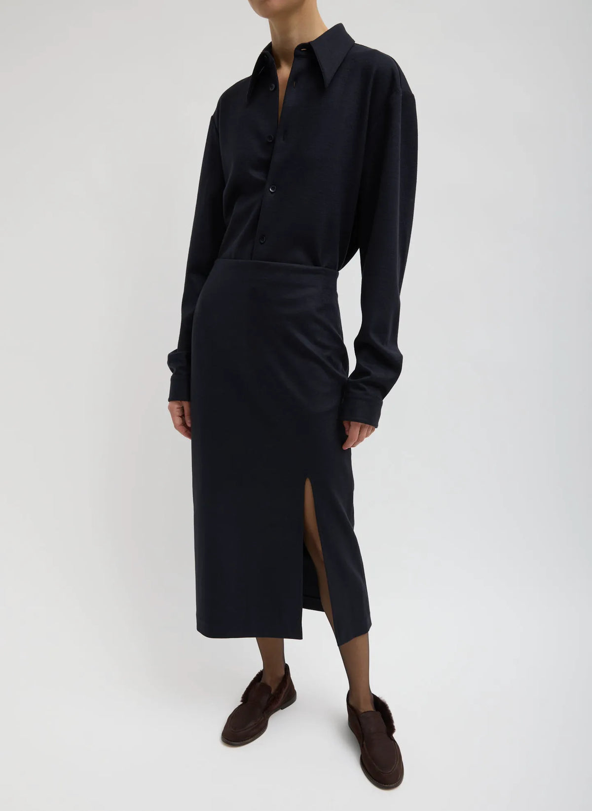 Double Knit Midi Pencil Skirt