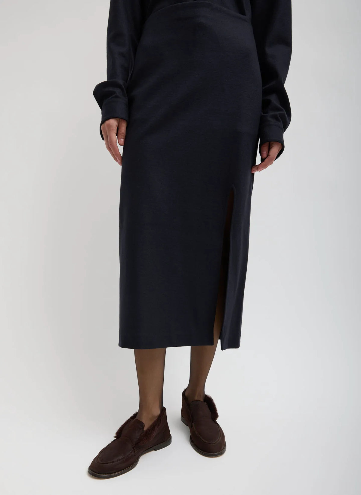Double Knit Midi Pencil Skirt
