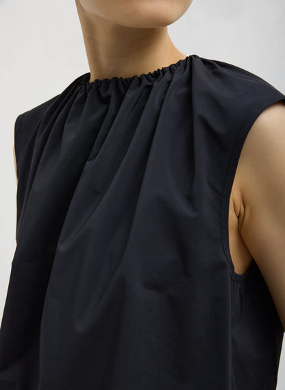 Nylon Shirred Neck Top