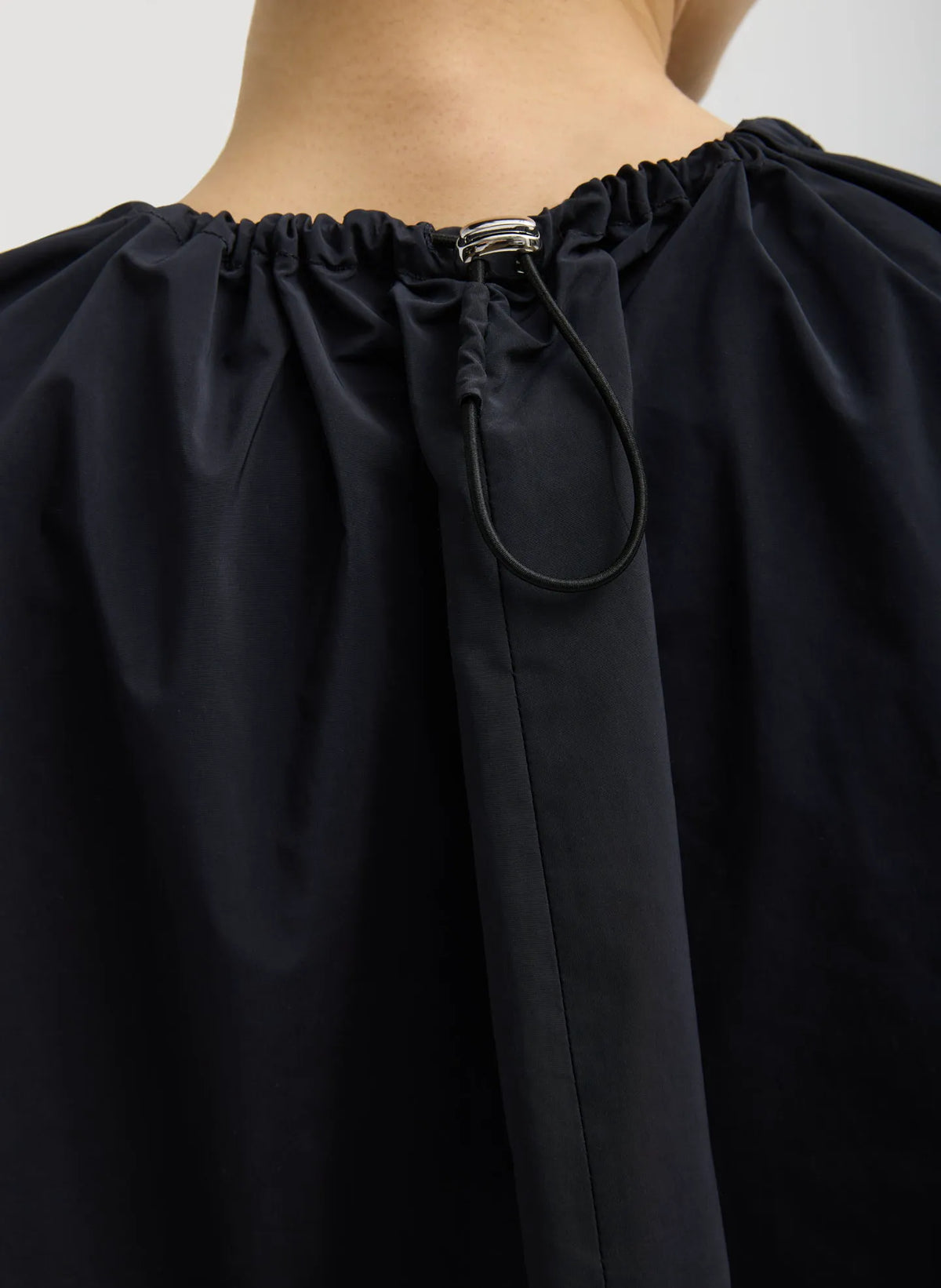 Nylon Shirred Neck Top