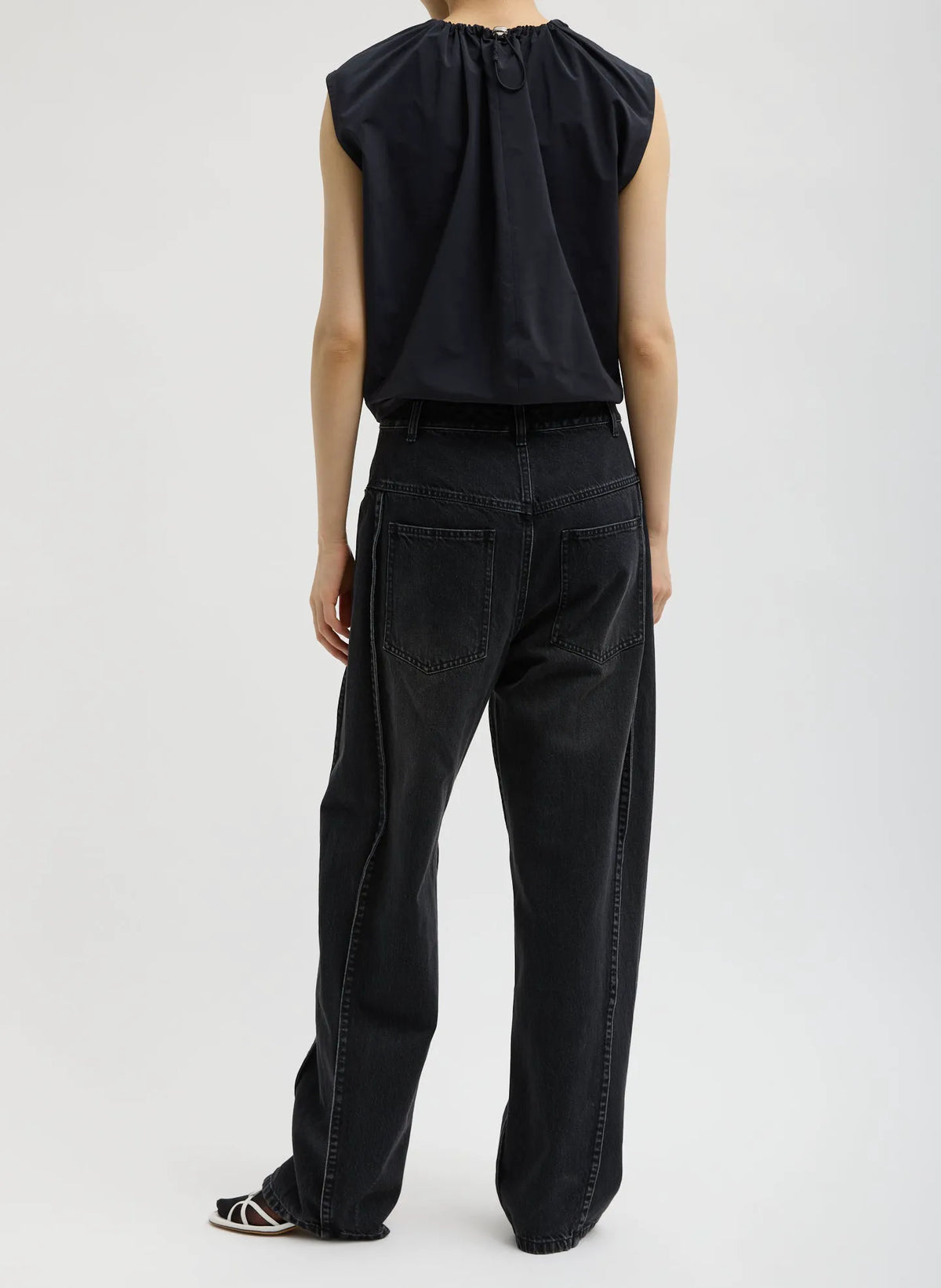 Nylon Shirred Neck Top