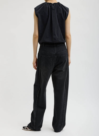 Nylon Shirred Neck Top