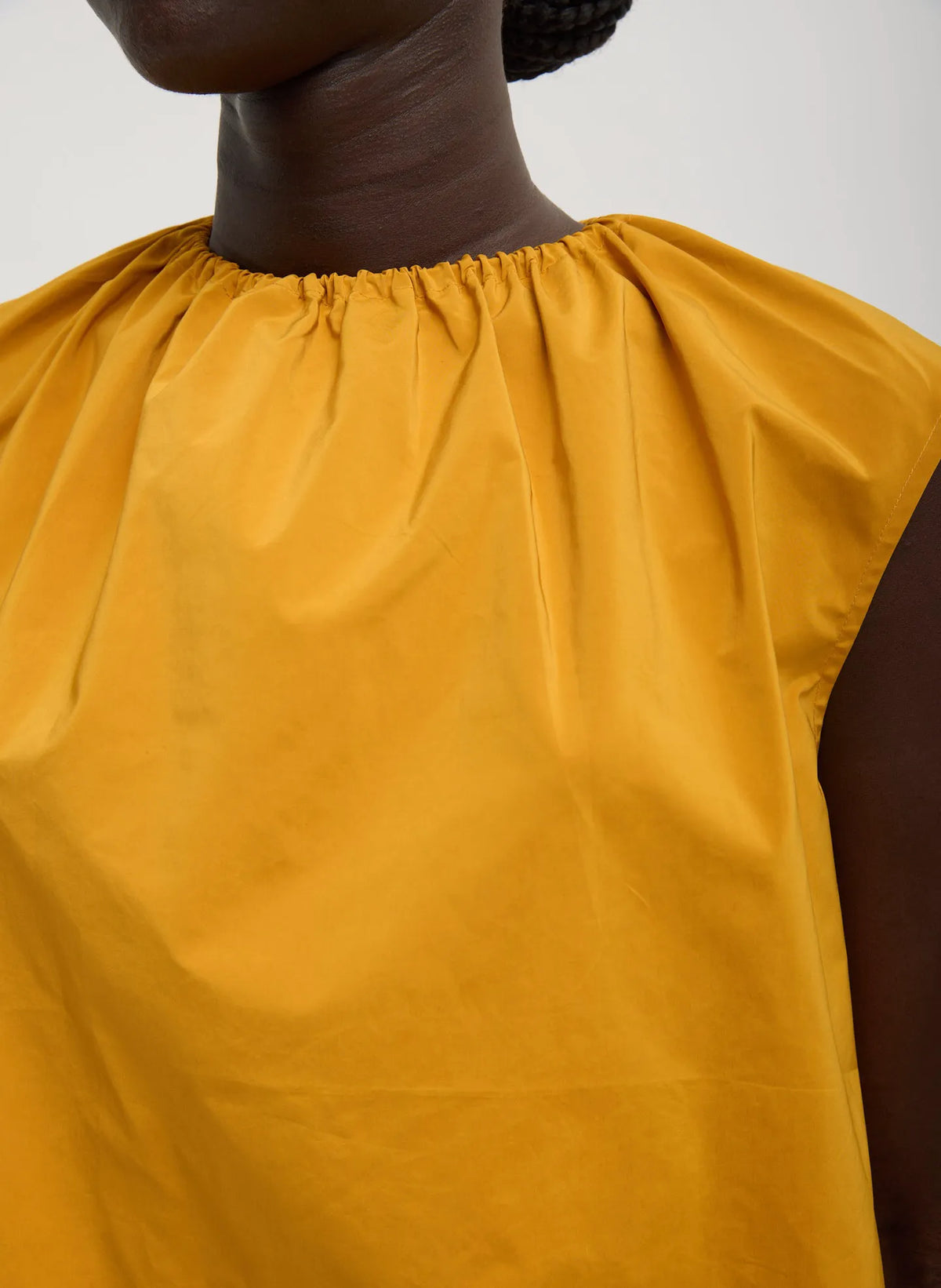 Nylon Shirred Neck Top