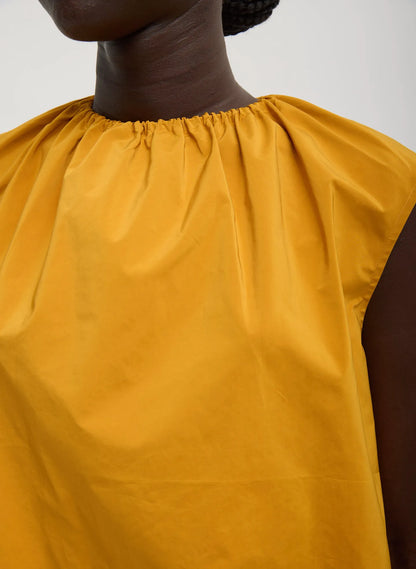 Nylon Shirred Neck Top