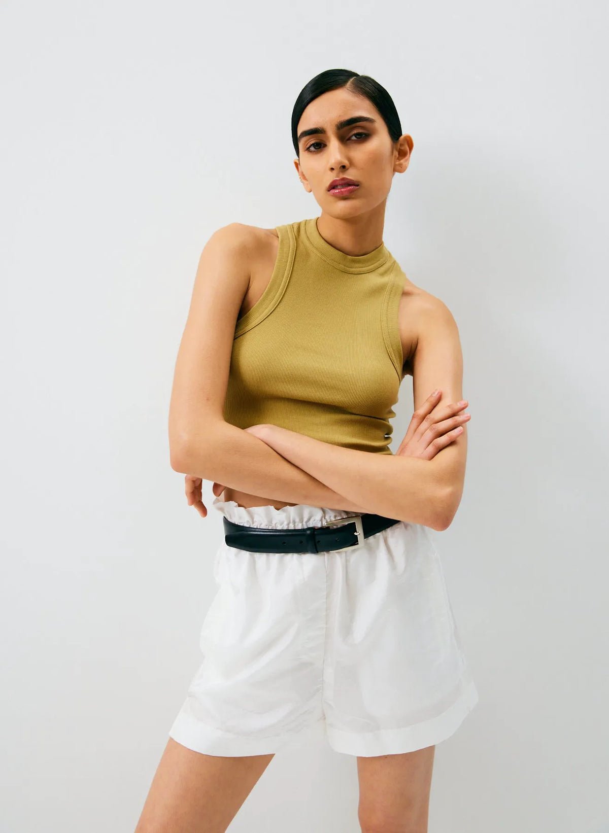 Ribbed T-Shirt Cropped Tank