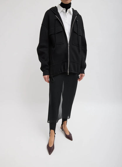 Techy Viscose Zip Up Hoodie