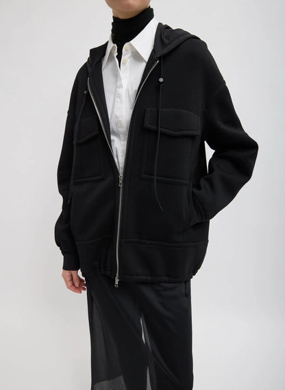 Techy Viscose Zip Up Hoodie