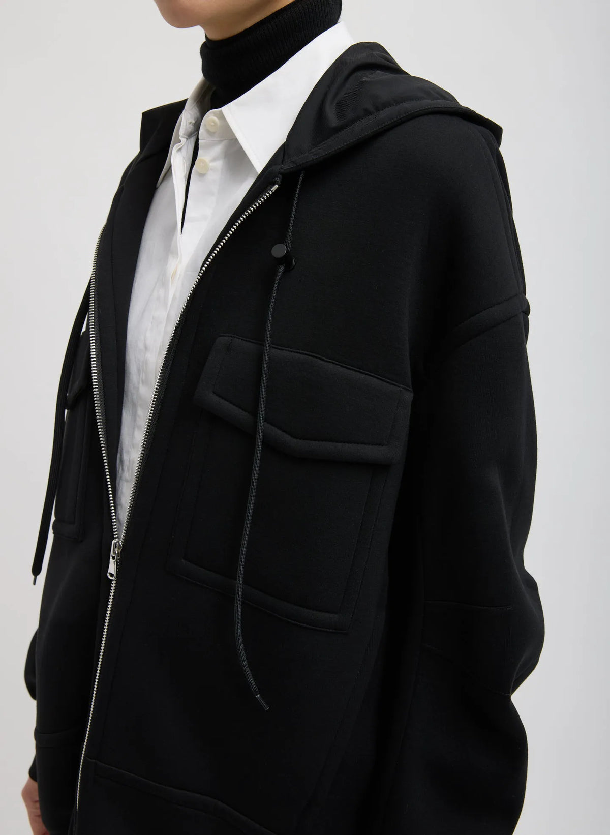 Techy Viscose Zip Up Hoodie