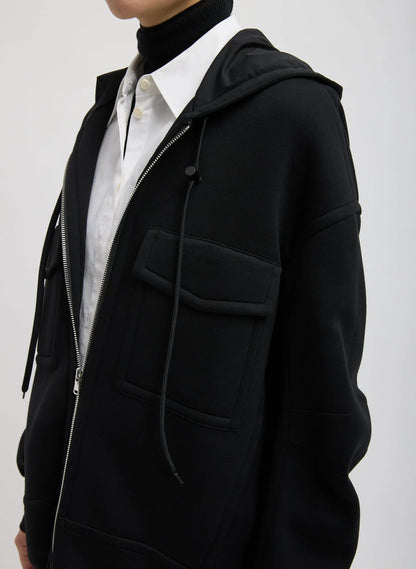 Techy Viscose Zip Up Hoodie