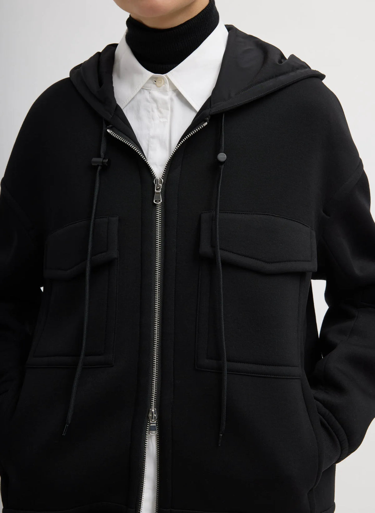 Techy Viscose Zip Up Hoodie