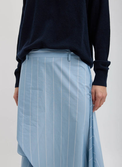Striped Tech Poplin Tie Front Skirt