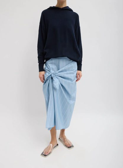 Striped Tech Poplin Tie Front Skirt