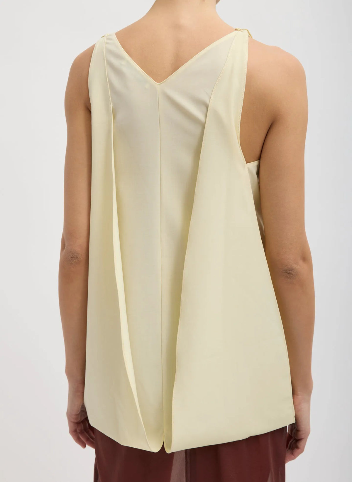 Tropical Wool Sleeveless Paneled Tunic