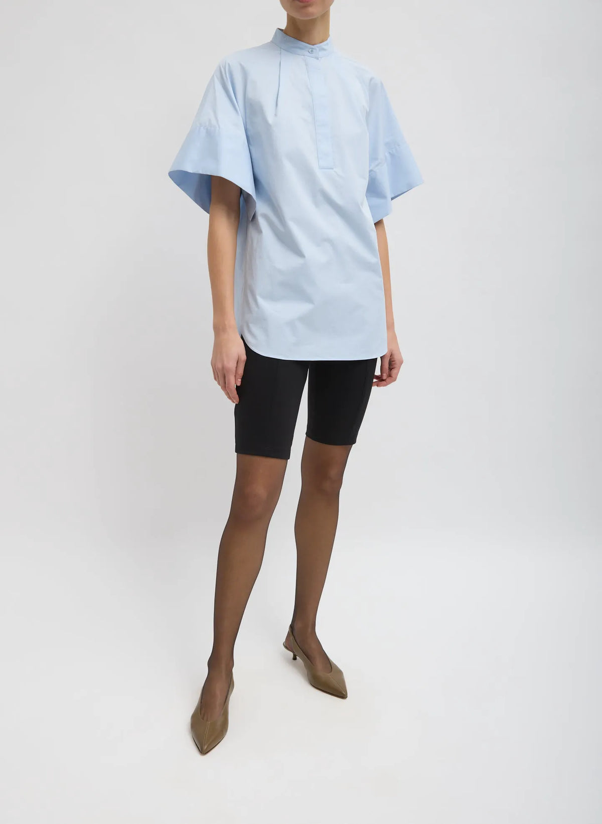 Eco Poplin Raglan Tucked Short Sleeve Shirt