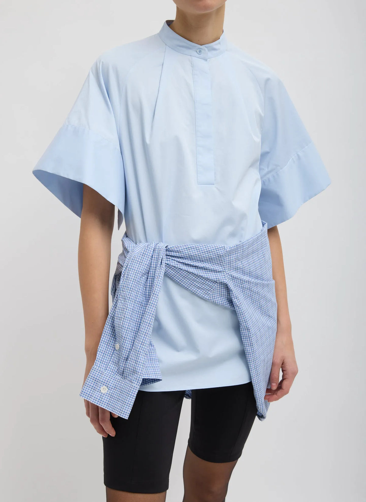 Eco Poplin Raglan Tucked Short Sleeve Shirt