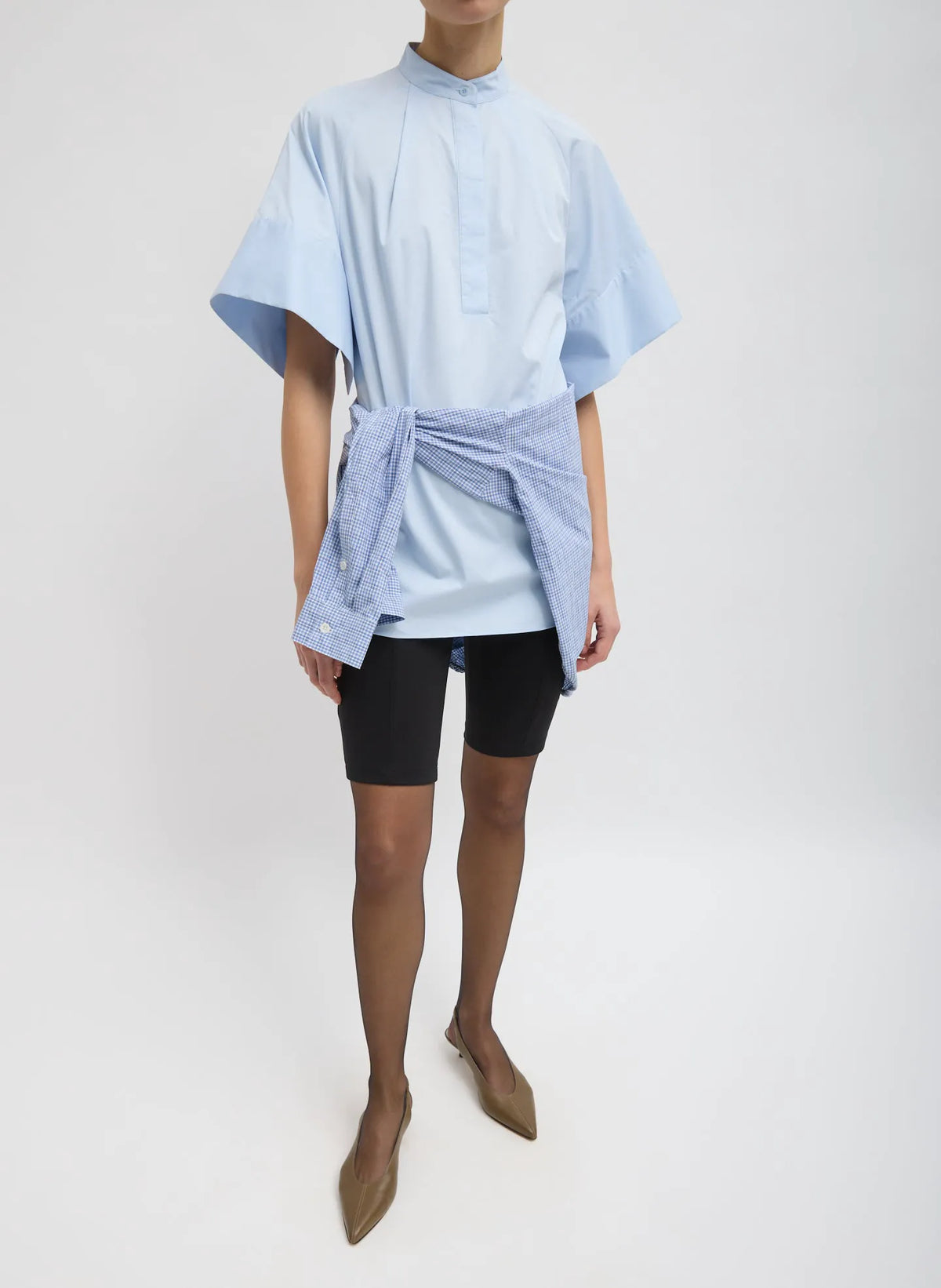 Eco Poplin Raglan Tucked Short Sleeve Shirt