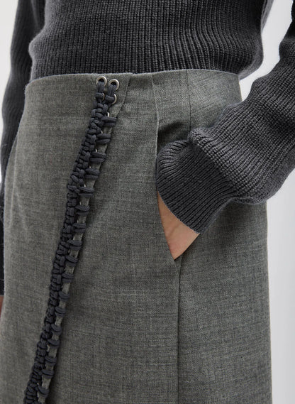 Cardigan Stitch Wool Shrunken Crewneck Pullover