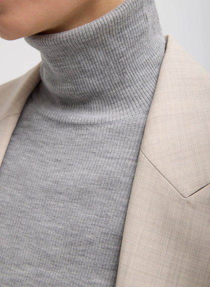 Featherweight Ribbed Sweater Turtleneck Pullover