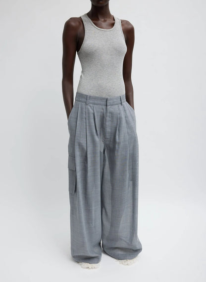 Sheer Wool Gauze Triple Pleat Pant
