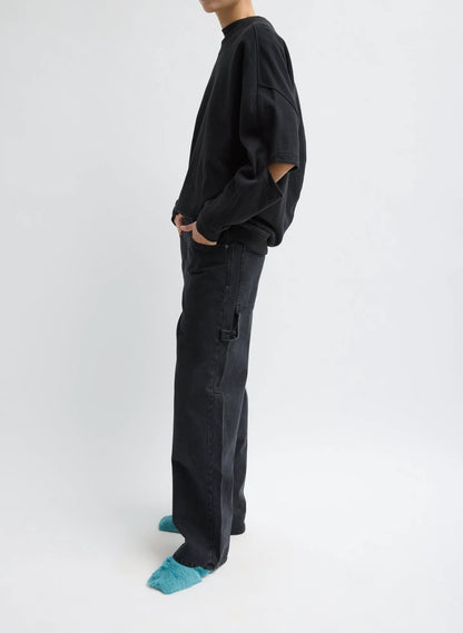 Black Denim Slouchy Carpenter Jean