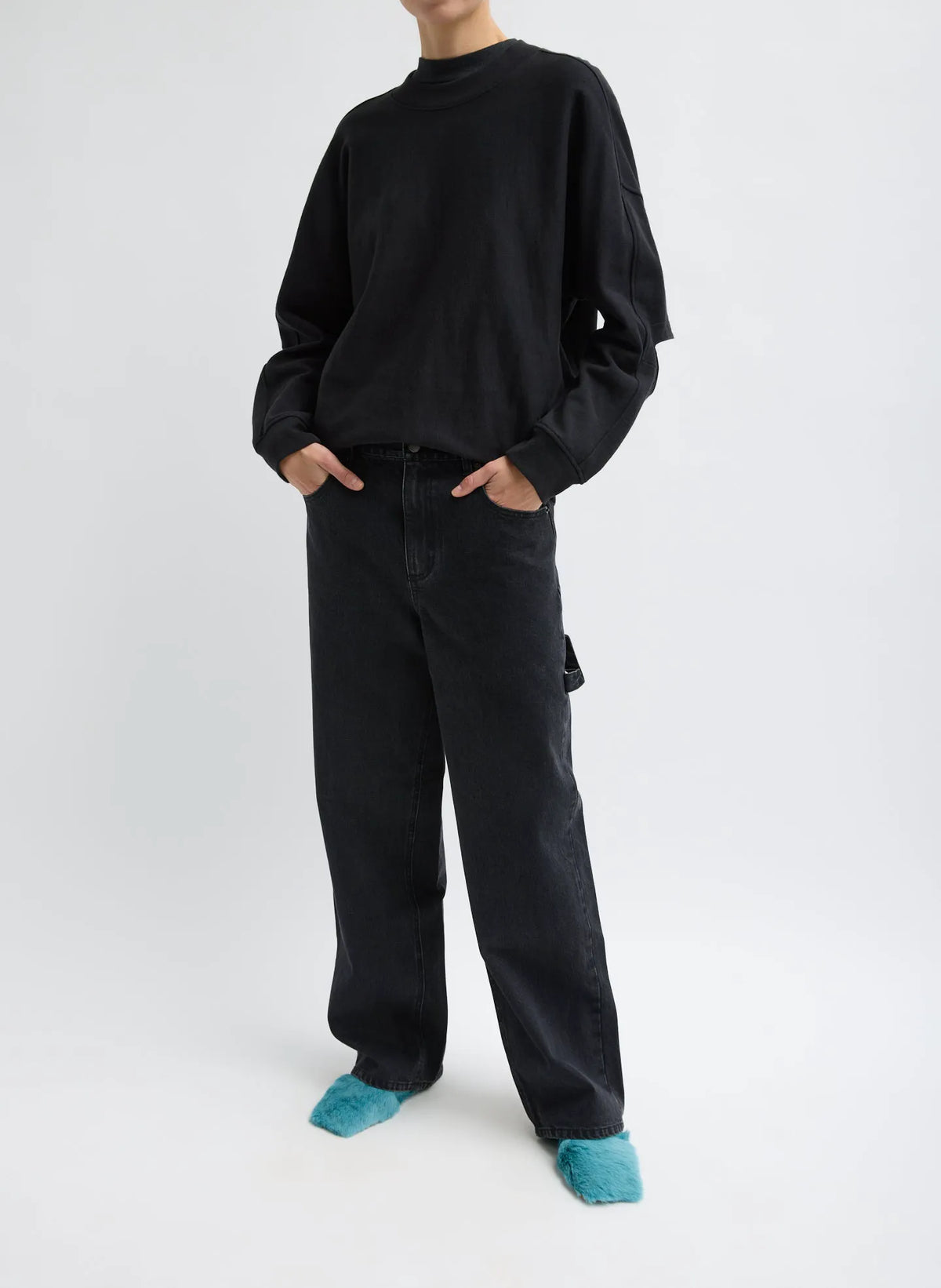 Black Denim Slouchy Carpenter Jean