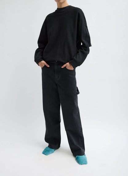 Black Denim Slouchy Carpenter Jean
