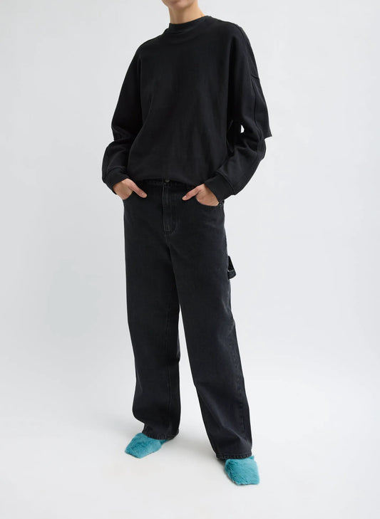 Black Denim Slouchy Carpenter Jean