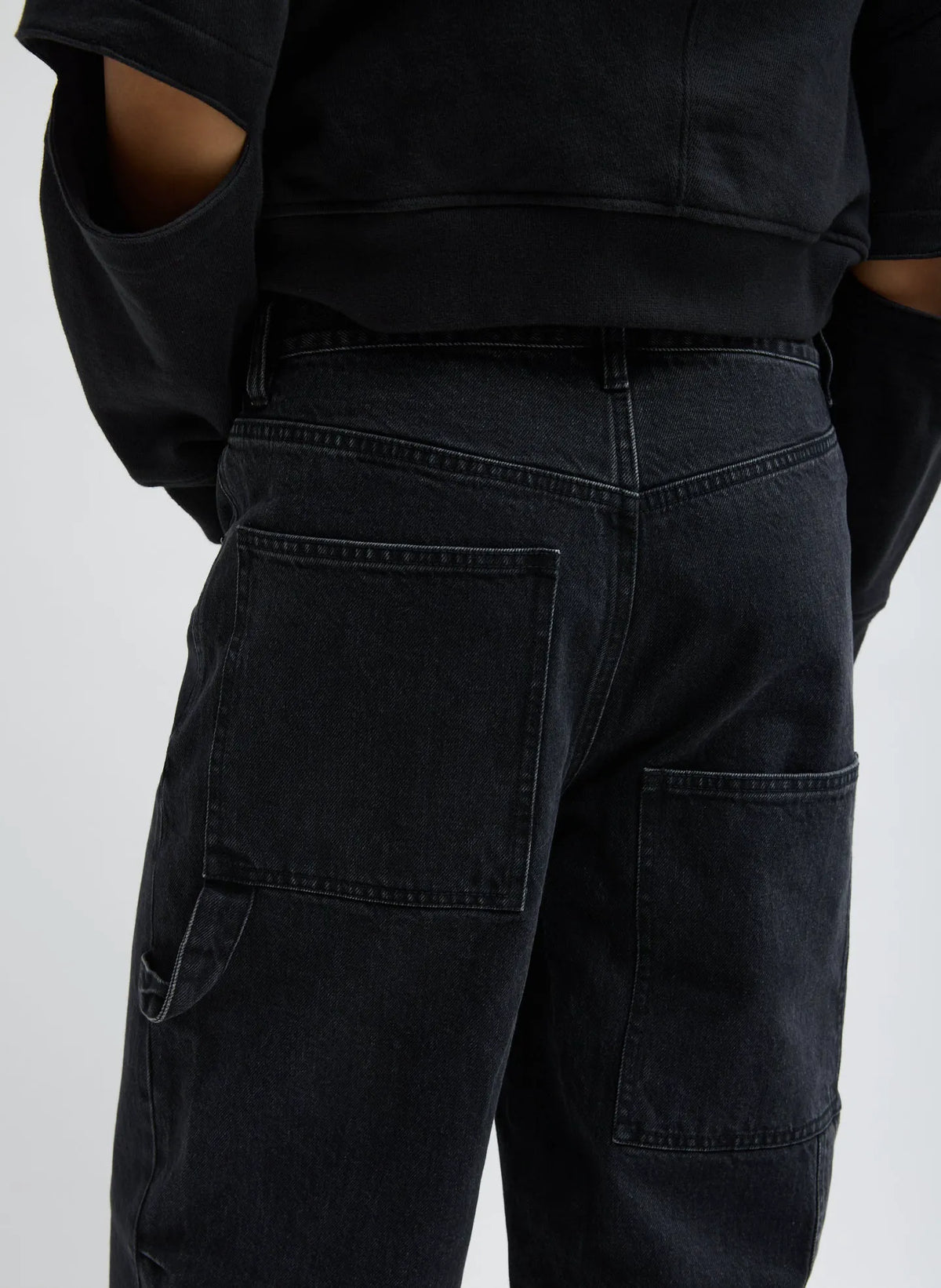 Black Denim Slouchy Carpenter Jean