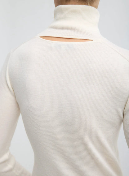 Featherweight Ribbed Sweater Turtleneck Pullover