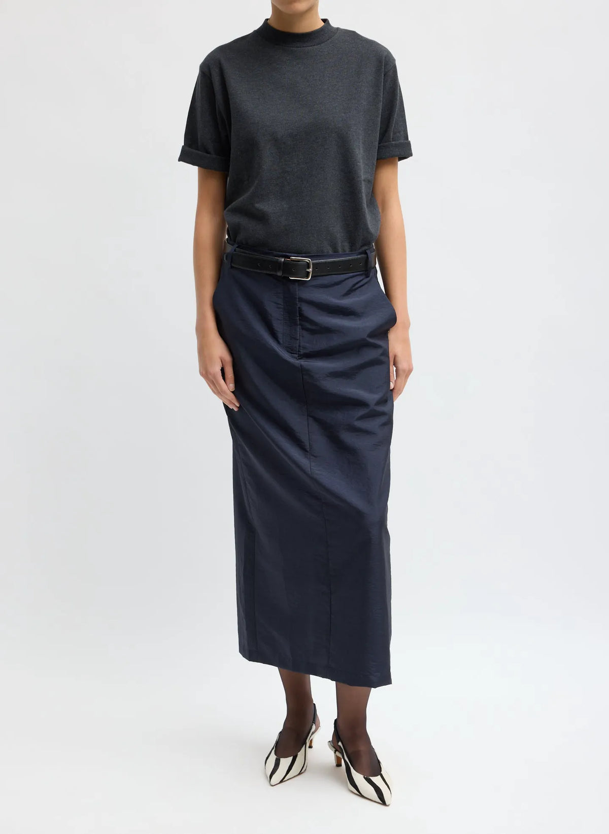 Crispy Nylon Maxi Skirt
